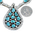 Turquoise Genuine Sterling Silver Navajo Link Necklace Set JX127051